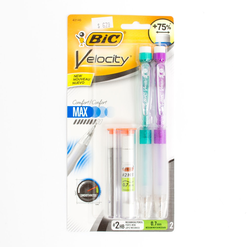 Bic, Pencils, Art & School, Velocity Max, 0.7mm, 2 pack, 245227